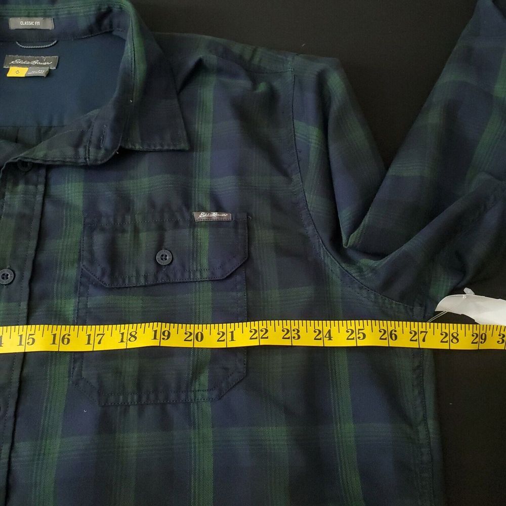 Eddie Bauer Travex Shirt Mens 2XL Classic Fit Freedry Easy Care Green Plaid XXL - Picture 10 of 16